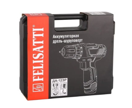 Дриль-шурупокрут акумуляторний Felisatti ДА-12ЭР/F11130 12В Li-ion,1,5Аг,2ак.,0-400/0-1400 об/хв,30 Нм , з`ємний патрон,валіза