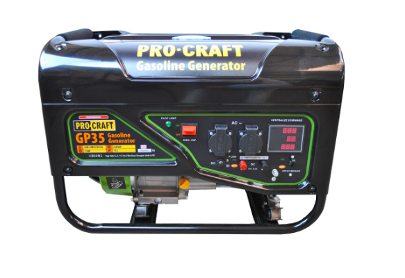 Генератор бензиновий Procraft GP35 2,8/3 кВт, 220 В, 15 л, ручний  старт, мідна обмотка