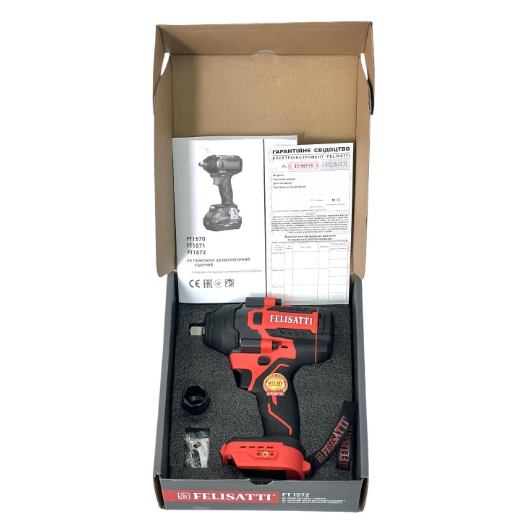 Гайковерт ударний акумуляторний Felisatti  FT1572 (850\1100 Nm, 1/2")