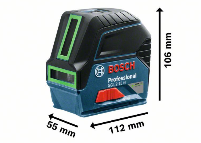 Лазерний нівелір Bosch GCL 2-15 Professional G, з тримачем RM 1, мішенню, в кейсі